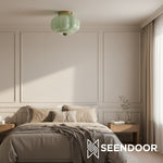 Load image into Gallery viewer, Vintage Eloise Milk Glass Flush Mount Ceiling Light - Vintage Charm Soft Glow
