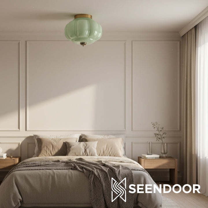 Vintage Eloise Milk Glass Flush Mount Ceiling Light - Vintage Charm Soft Glow