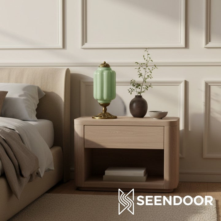 Retro Eloise Milk Glass Table Lamp for Bedroom Decor