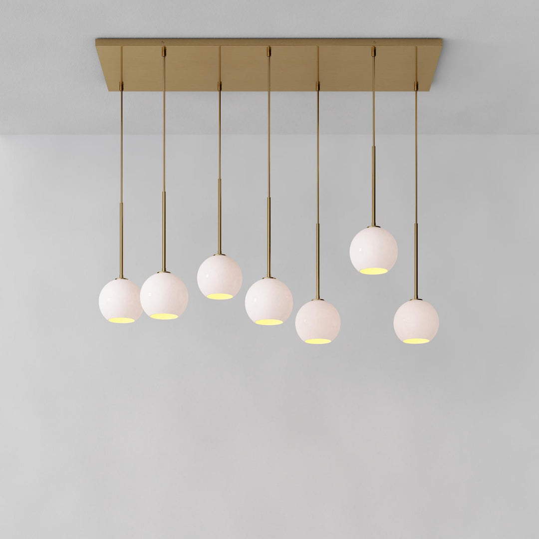 Selvion Elegant 7-Light Globe Chandelier – Glass Pendant Light