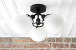 Load image into Gallery viewer, Glorica Glass Globe Light - Mid Century Semi Flush Ceiling Lamp
