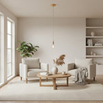 Afbeelding laden in galerijweergave, Plaitar Moderne Messing Hanglamp - Minimalistische Plafondlamp met Gevlochten Snoer voor Gangen