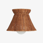 Załaduj obraz do przeglądarki galerii, Wickara Lampa Sufitowa Natynkowa - Pleciona Organiczna Sylwetka - Lampa Sufitowa - Styl Boho z Rattanu - Do Salonu