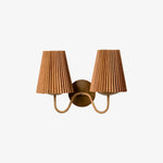 Load image into Gallery viewer, Zhoove  Bamboo Wall Lamp - Pleated Natural Shade Design for Living Room or Bedroom