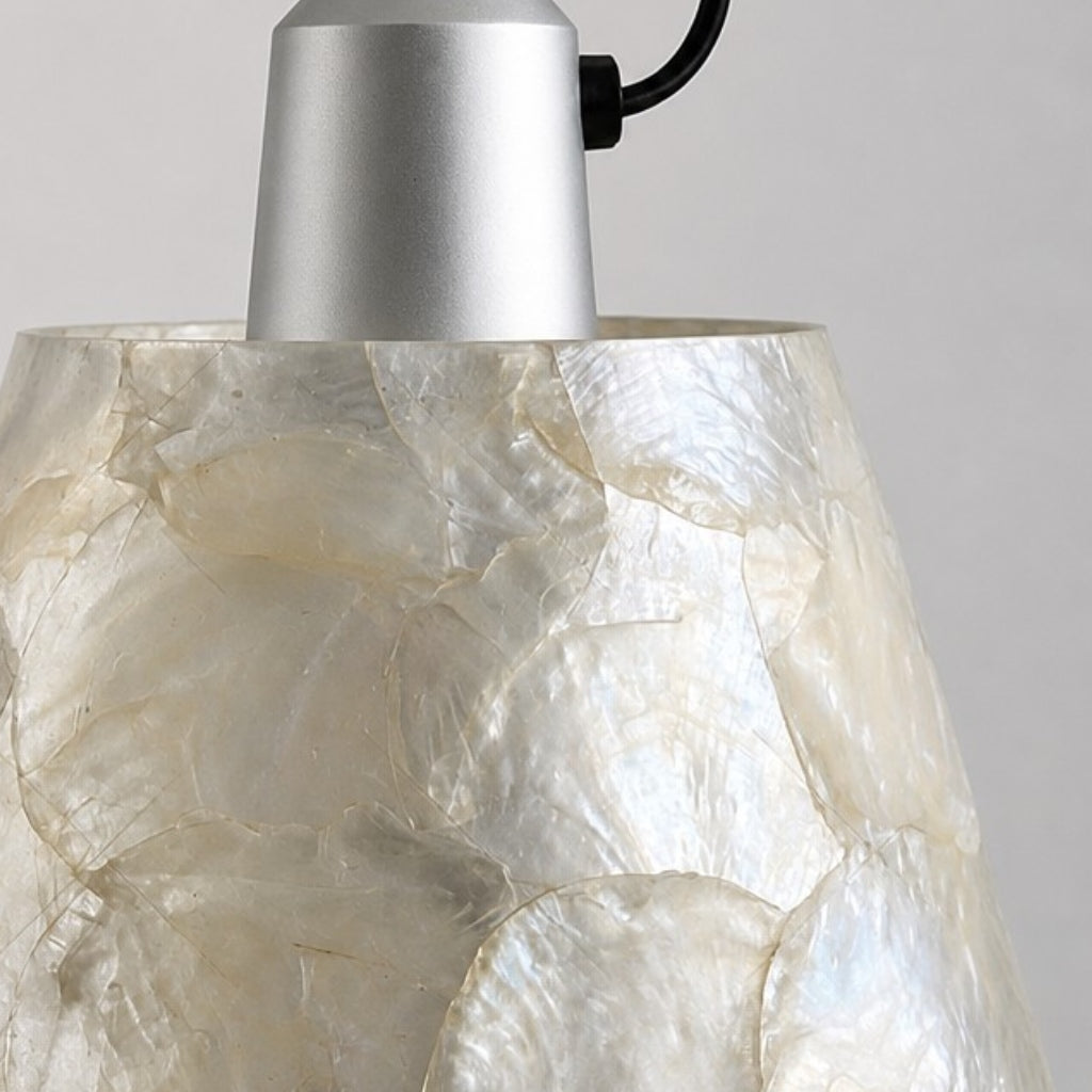 Lunavera Modern Capiz Shell or Fabric Shade Adjustable Arm Wall Lamp for Bedroom