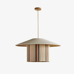 Cargar imagen en el visor de la Galería, Wabi-sabi woven fabric pendant lamp with natural dome shade