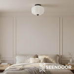 Load image into Gallery viewer, Vintage Eloise Milk Glass Flush Mount Ceiling Light - Vintage Charm Soft Glow
