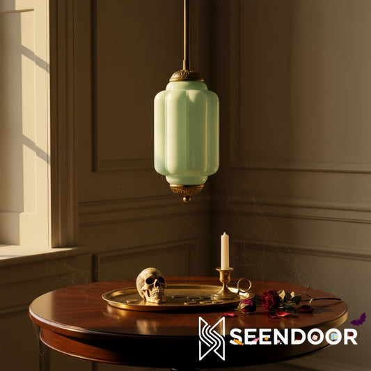 Lustre Vintage en Verre Éloïse - Accent Maison en Verre Opalin