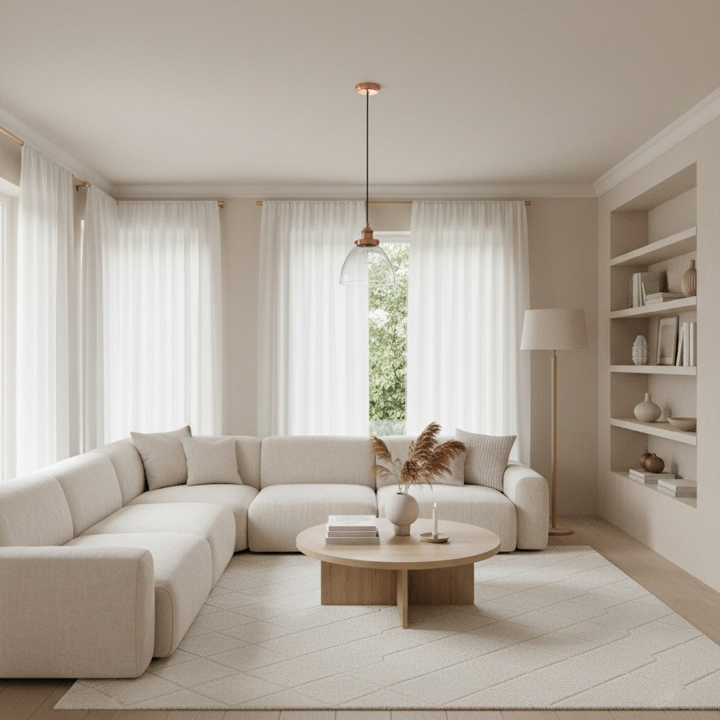 Novera Art Deco koepel verstelbare hoogte glazen kap hanglamp - Woonkamer