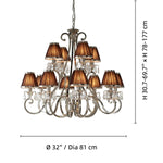 Bild in der Galerieansicht laden, Talonis Mehrfach-Leuchten Stoff Kronleuchter - Elegante Metall gebogene Arme für Esszimmer und Wohnzimmer