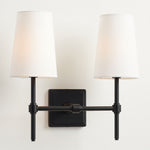 Load image into Gallery viewer, Derlina White Linen Shades Wall Lamp – Retro Metal Multi-Head Lighting Fixture
