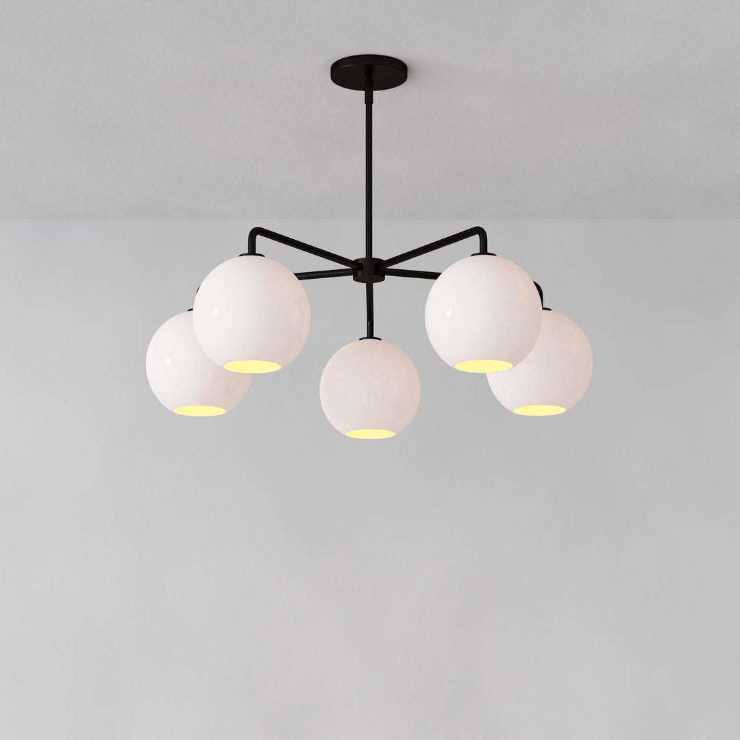 Selvion Elegant 5-Light Globe Chandelier – Modern Glass Pendant Lighting Fixture