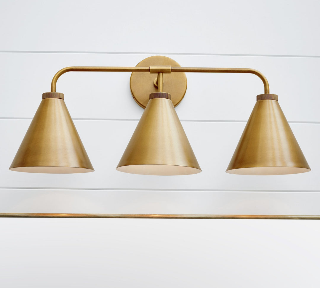 Korvi Iron Tapered Sconce Light - Wall Fixture in Black or Brass