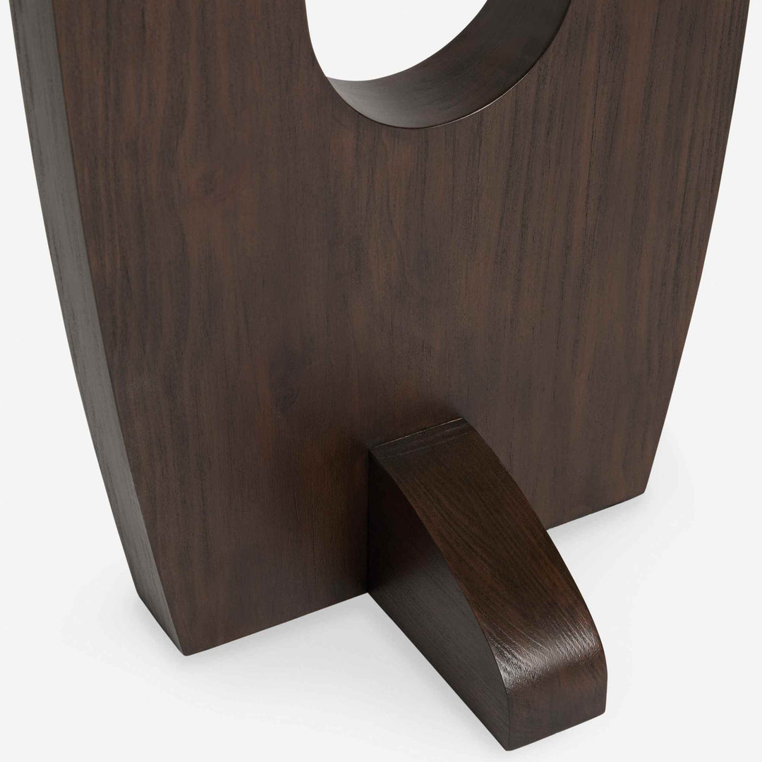 Cordove lampa podłogowa Arc – nowoczesne organiczne drewno lite i tkanina do salonów