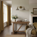 Load image into Gallery viewer, Conique Metal Industrial Wall Sconce with Dual Cone Shades - Vintage Metal Finish
