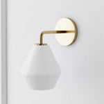 Load image into Gallery viewer, Merin Sculptural Milk Glass Geometric Wall Lamp
