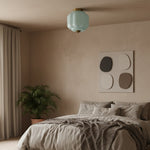 Load image into Gallery viewer, Vintage Eloise Milk Glass Flush Mount Ceiling Light - Vintage Charm Soft Glow
