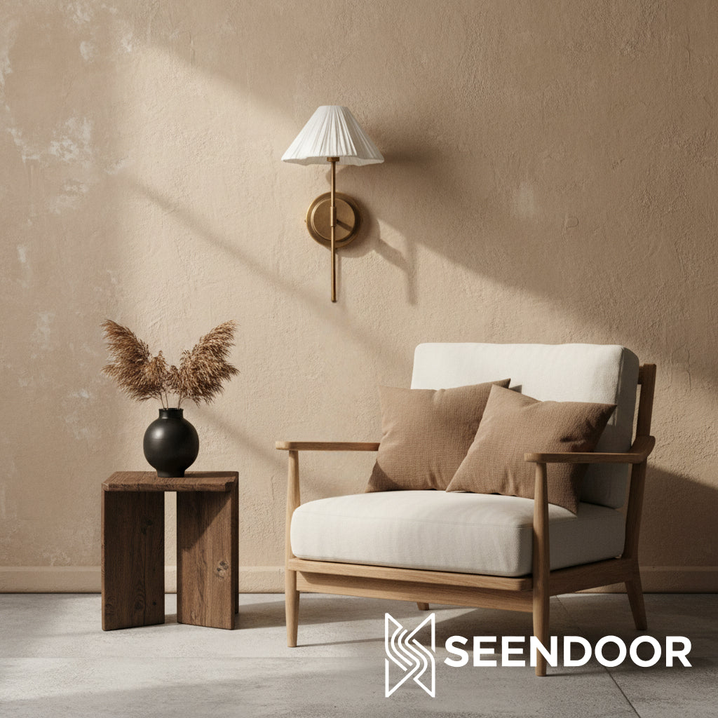 Nordlys Scalloped Pleated Shade Wall Sconce – Modern Linen Accent Light