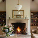 Load image into Gallery viewer, Geotower Glass Brass Pendant Light – Art Deco Opal Globe Ceiling Fixture
