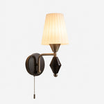Carica l'immagine nella visualizzazione Galleria, Full view of matte nickel ash wood glass wall sconce