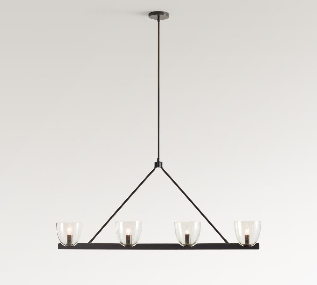 Auria Hand-blown Glass Metal Chandelier - Contemporary Brass Design