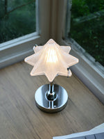 Load image into Gallery viewer, Art Deco Star Table Lamp - Frosted Glass Light for Modern Bedrooms - Astris Lyra
