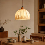 Load image into Gallery viewer, Vintage lace fabric pendant light above a dining table