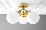Load image into Gallery viewer, Glorica Glass Globe Light - Mid Century Semi Flush Ceiling Lamp
