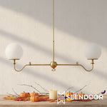 Load image into Gallery viewer, Glorica Glass Linear Modern Chandelier for Kitchen &amp; Living Room
