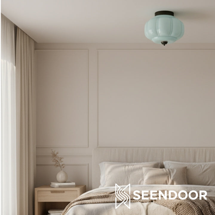 Vintage Eloise Milk Glass Flush Mount Ceiling Light - Vintage Charm Soft Glow