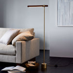 Load image into Gallery viewer, Moss Energy-Efficient Linear Wood LED Floor Lamp – Adjustable Swivel Design
