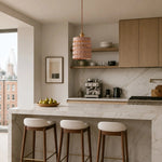 Afbeelding laden in galerijweergave, Natural leather pendant light above a kitchen counter