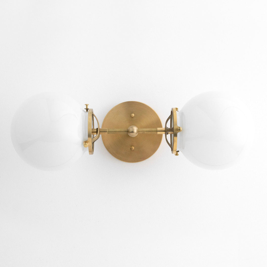 Lumio Globe Art Deco Vanity Light -  Opal Globe Bathroom Sconce