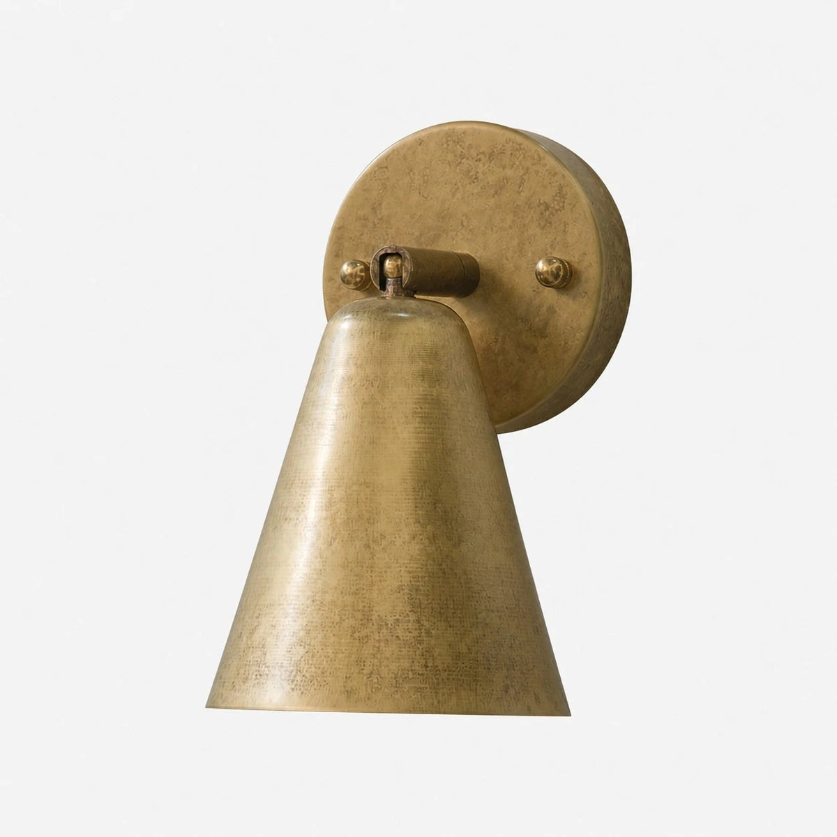 Brass cone wall lamp with brass wall plate