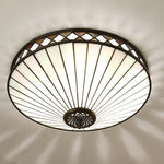 Load image into Gallery viewer, TF Fargo Geometric Flush Mount Light — Handcrafted Art Deco Stained Glass Lamp for Entryway
