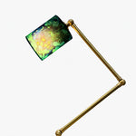 Cargar imagen en el visor de la Galería, Blue green floral fabric shade glowing warmly when lit