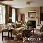 Load image into Gallery viewer, Jelvane Compact Drum Fabric Shade Flush-Mount Ceiling Lamp for Entryway &amp; Living Room
