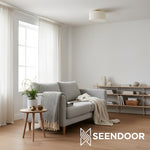 Load image into Gallery viewer, Jelvane Compact Drum Fabric Shade Flush-Mount Ceiling Lamp for Entryway &amp; Living Room
