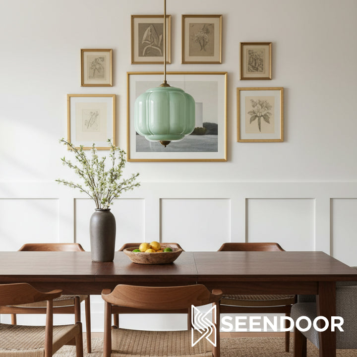 Eloise Vintage Glass Chandelier - Milk Glass Home Accent