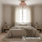 Load image into Gallery viewer, Vintage Eloise Milk Glass Flush Mount Ceiling Light - Vintage Charm Soft Glow
