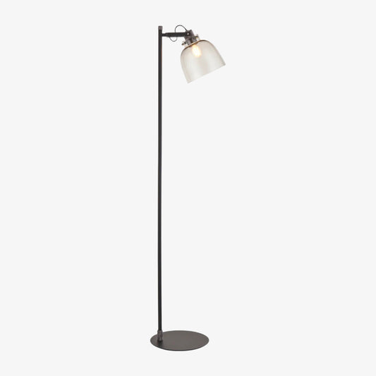 Lámpara de Pie Industrial Readium - Cabezal de Vidrio Ajustable Base Metálica para Sala y Dormitorio