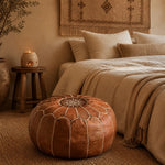Bild in die Galerieansicht laden, brown Moroccan pouf room scene