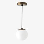 Load image into Gallery viewer, Glorica Glass White Globe Pendant Light - Mid Century Modern Glass Hanging Fixture
