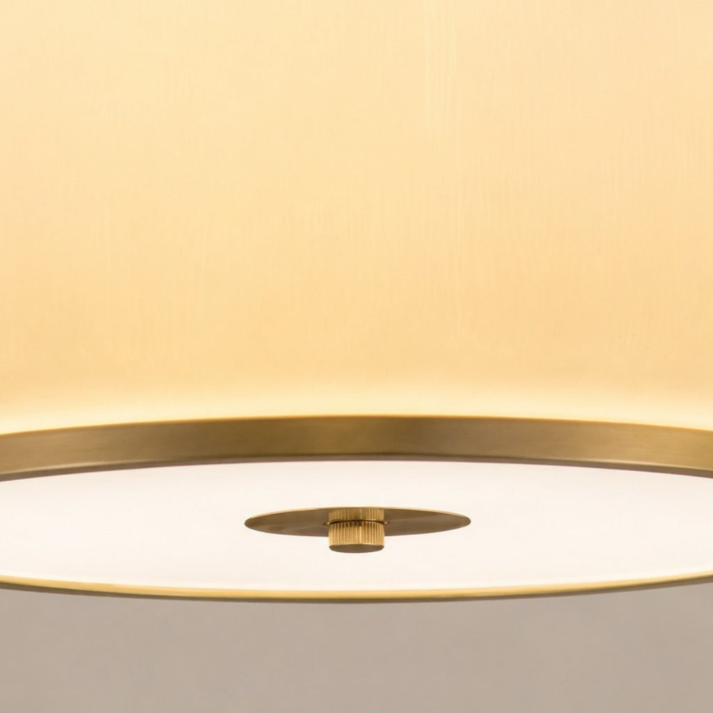 Liora Bauhaus-plafondlamp van amberkleurig glas, direct tegen het plafond