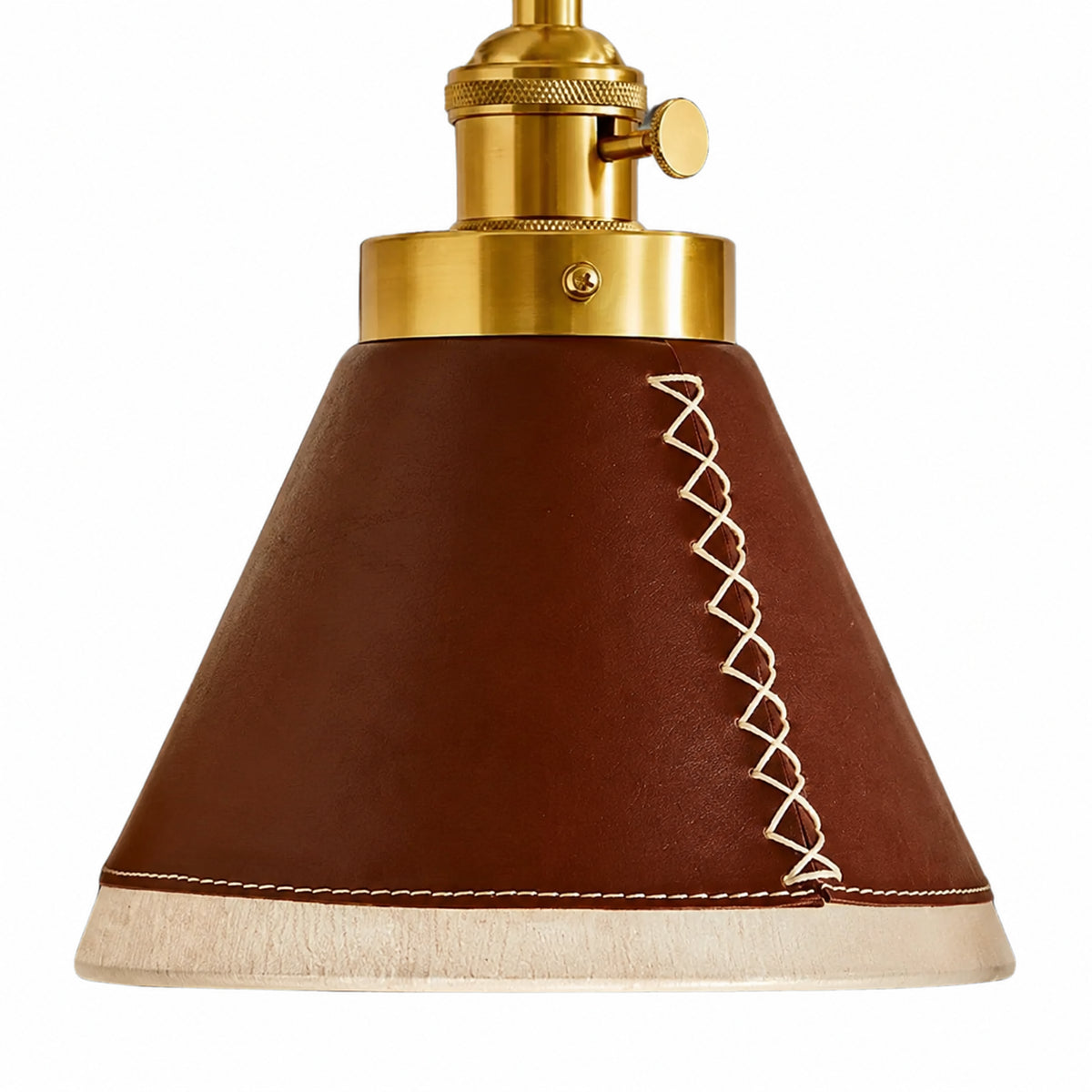 Brown Leather Wall Sconce