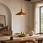 Carica l'immagine nella visualizzazione Galleria, Brown leather pendant above a bright dining table