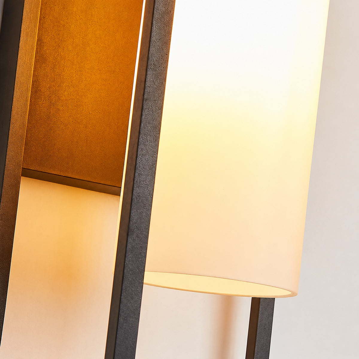 Allora Black Outdoor Wall Lamp with White Glass Shade