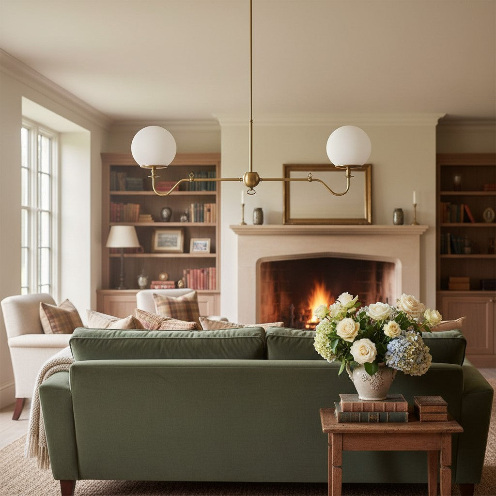 Glorica Glass Linear Modern Chandelier for Kitchen & Living Room