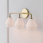 Load image into Gallery viewer, Merin Multi Head Dressing Table Wall Lamp - Metal And Glass Sculptural Lamp

