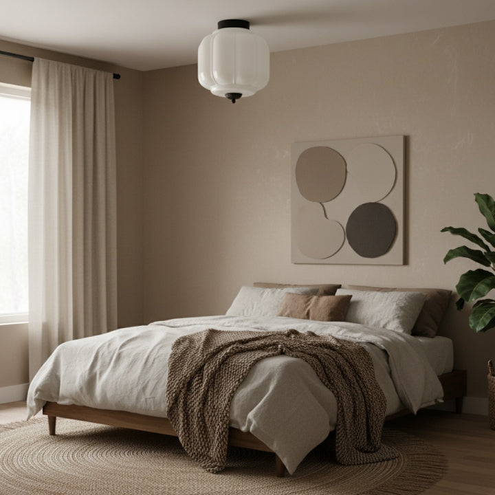 Vintage Eloise Milk Glass Flush Mount Ceiling Light - Vintage Charm Soft Glow